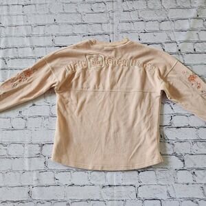 Disney Spirit Jersey Kids L 11/12 Peach Velour Floral Walt Disney World Pullover
